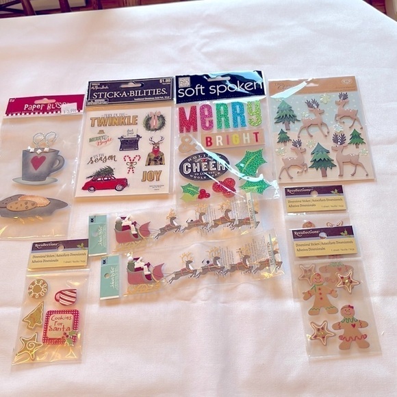 Nine Piece Bundle of Christmas Stickers - Picture 1 of 5